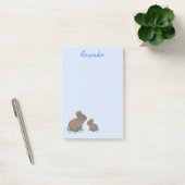 Post-it® Mama mignonne avec lapin bébé en bleu cou (Bureau)
