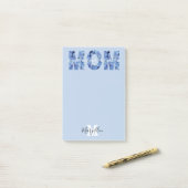 Post-it® Maman Ajoutez Votre Nom et Monogramme Hydrangea Bl (Sur un bureau)