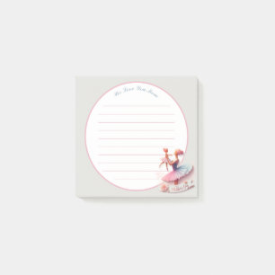 Post-it® Maman Ballerine Rose et Bleu à l'aquarelle Mignonn