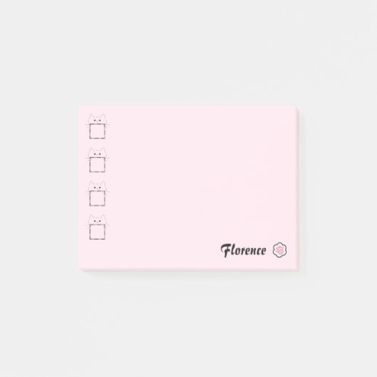 Post-it® Maman Chat Chaton Mignon Patte Rose (Devant)