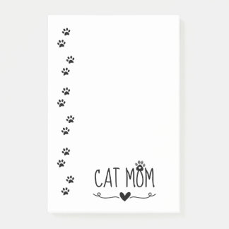 Post-it® Maman Chat Minimaliste Empreinte de Patte Cute Cœu