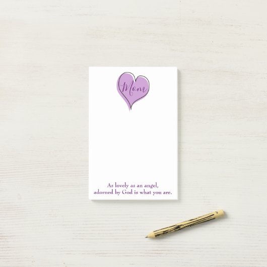 Post-it® Maman Coeur (Sur un bureau)