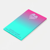 Post-it® Maman Coeur pourpre et bleu Ombre (Incliné)