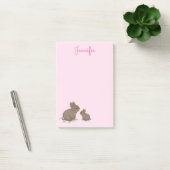 Post-it® Maman et bébé lapin mignons dans du trèfle rose (Bureau)