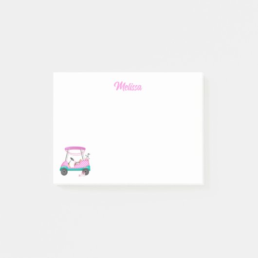 Post-it® Maman golfeuse Panier Nom Points Roses (Devant)