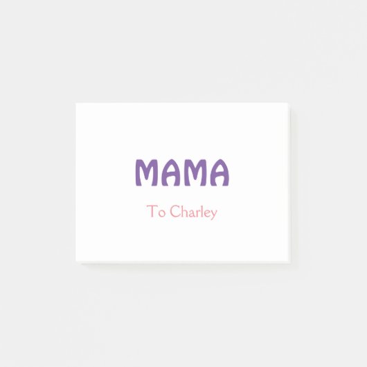 Post-it® Maman joyeuse mères rétro violet ajouter nom texte (Devant)