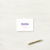 Post-it® Maman joyeuse mères rétro violet ajouter nom texte (Sur un bureau)