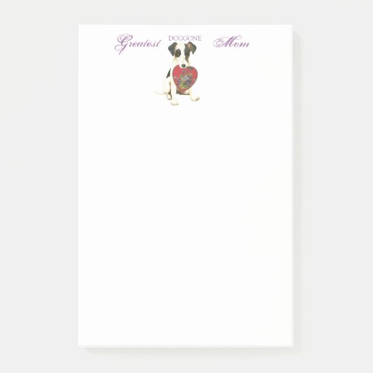 Post-it® Maman lisse de coeur de Fox Terrier (Devant)