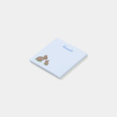 Post-it® Maman mignonne et bébé lapin dans un bleu trèfle (Incliné)