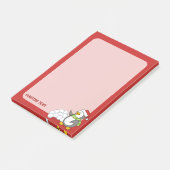 Post-it® Manchot de Noël avec boules de neige agitant (Incliné)