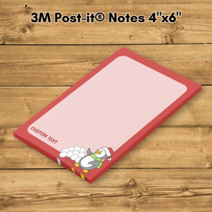 Post-it® Manchot de Noël avec boules de neige agitant