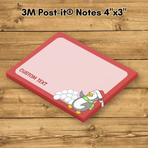 Post-it® Manchot de Noël avec boules de neige agitant