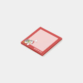 Post-it® manchot de Noël ramassant une boule de neige (Incliné)