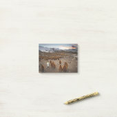 Post-it® Manchots au coucher du soleil (Sur un bureau)