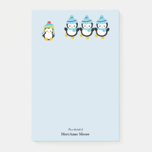 Post-it® Manchots Personnalisés Habillés pour l'Hiver