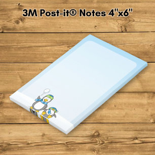 Post-it® Manchots qui se lancent des boules de neige