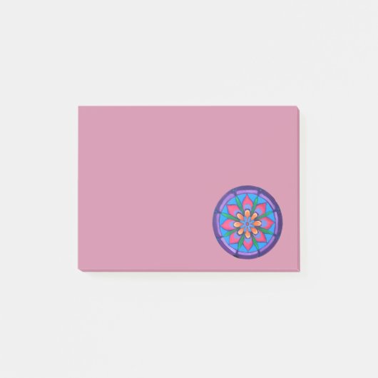 Post-it® mandala Cool violet bleu rose et vert (Devant)