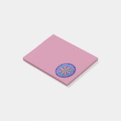 Post-it® mandala Cool violet bleu rose et vert (Incliné)