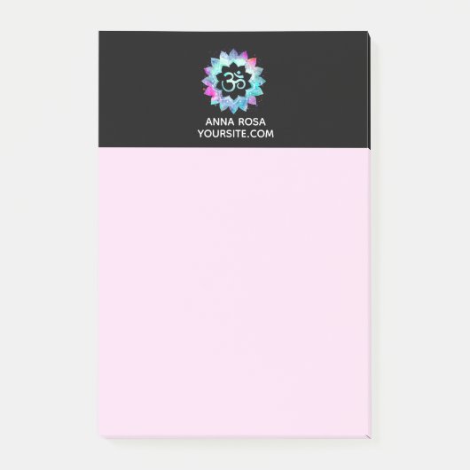 Post-it® Mandala de fleur de l'OM Aum Lotus de *~* (Devant)