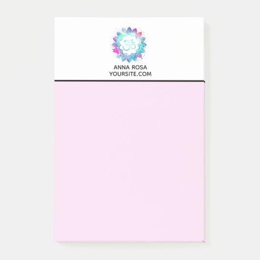 Post-it® Mandala de fleur de l'OM Aum Lotus de *~* (Devant)