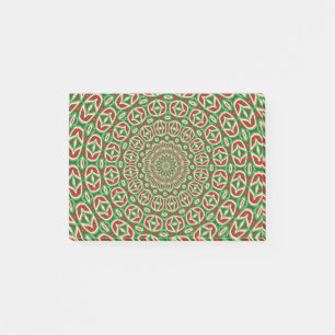 Post-it® Mandala De Noël Vert Et Rouge Et Blanc Deux Tons