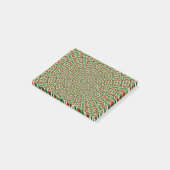 Post-it® Mandala De Noël Vert Et Rouge Et Blanc Deux Tons (Incliné)