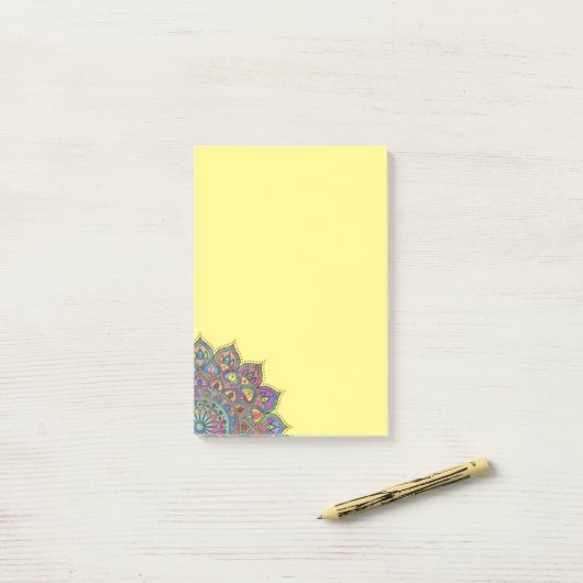 Post-it® Mandala Inde Style 1 (Sur un bureau)