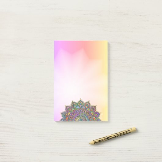 Post-it® Mandala Inde Style 1 (Sur un bureau)