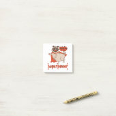 Post-it® Manger est mon super-puissance rouge carlin style (Sur un bureau)