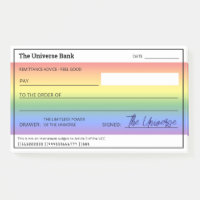 Manifestation Argent Arc-en-ciel blanc chèque