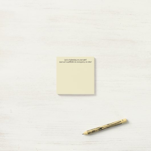 Post-it® Manque De Planification Et Non De Jaune D'Urgence (Sur un bureau)