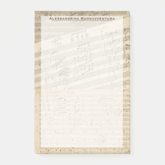 Post-it® Manuscrit de musique Beethoven Medley Nom personna (Devant)