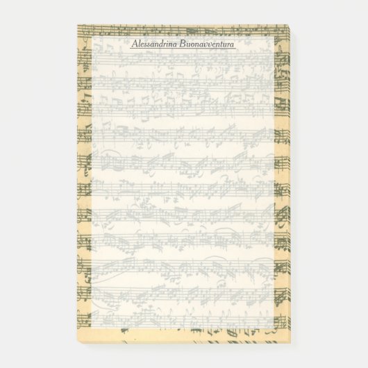 Post-it® Manuscrit pour violon Bach Chaconne Nom personnali (Devant)