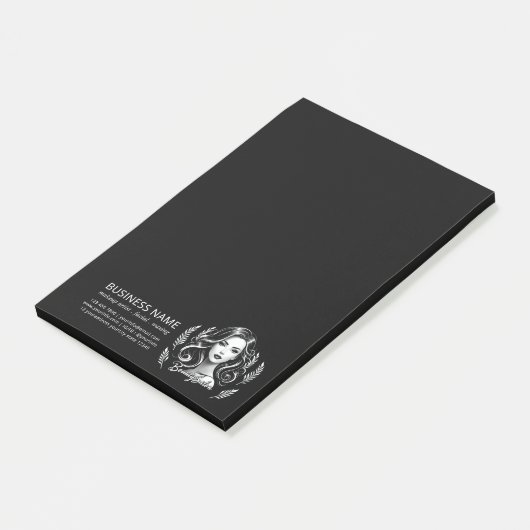 Post-it® Maquillage Artiste Coiffure Stylo moderne Noir Bla (Incliné)