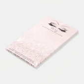 Post-it® Maquillage Blanc Lashes Rose Nom Web Téléphone ros (Incliné)