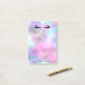 Post-it® Maquillage Blue Lashes Nom du Rose Web Fuchsia Pin (Sur un bureau)