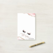 Post-it® Maquillage de la ceinture Eyebros yeux Lashes rose (Sur un bureau)