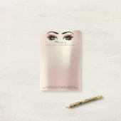 Post-it® Maquillage Lashes Nom du Rose Numéro de téléphone  (Sur un bureau)