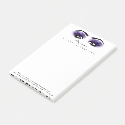 Post-it® Maquillage Lashes Nom Puprl Numéro de téléphone We (Incliné)