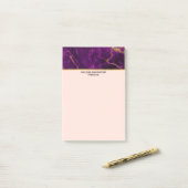 Post-it® Marbre Abstrait moderne violet et or (Sur un bureau)