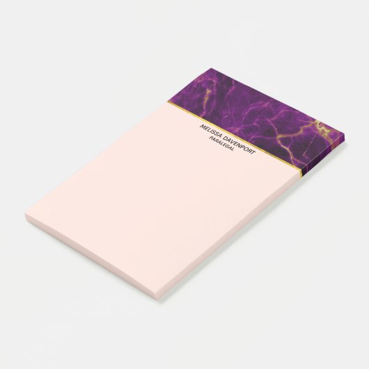 Post-it® Marbre Abstrait moderne violet et or (Incliné)