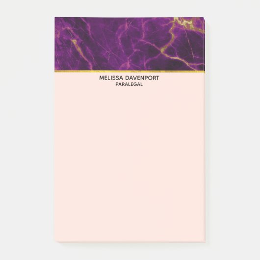 Post-it® Marbre Abstrait moderne violet et or (Devant)