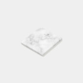 Post-it® Marbre blanc avec monogramme et nom personnalisés (Incliné)