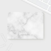 Post-it® Marbre blanc de nom personnalisé de script moderne