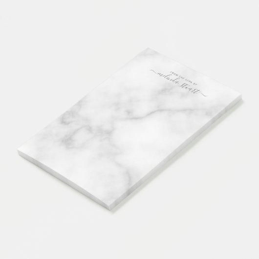 Post-it® Marbre blanc de script moderne professionnel (Incliné)