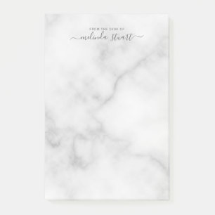 Post-it® Marbre blanc de script moderne professionnel