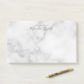 Post-it® Marbre blanc de script moderne professionnel (Sur un bureau)