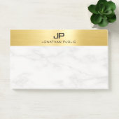 Post-it® Marbre blanc Élégant moderne Faux Modèle or (Bureau)