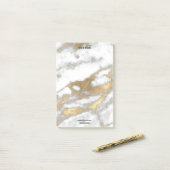Post-it® Marbre blanc en or gris Nom de la pierre Adresse L (Sur un bureau)