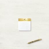 Post-it® Marbre blanc Et Or Élégant Modèle Simple (Sur un bureau)